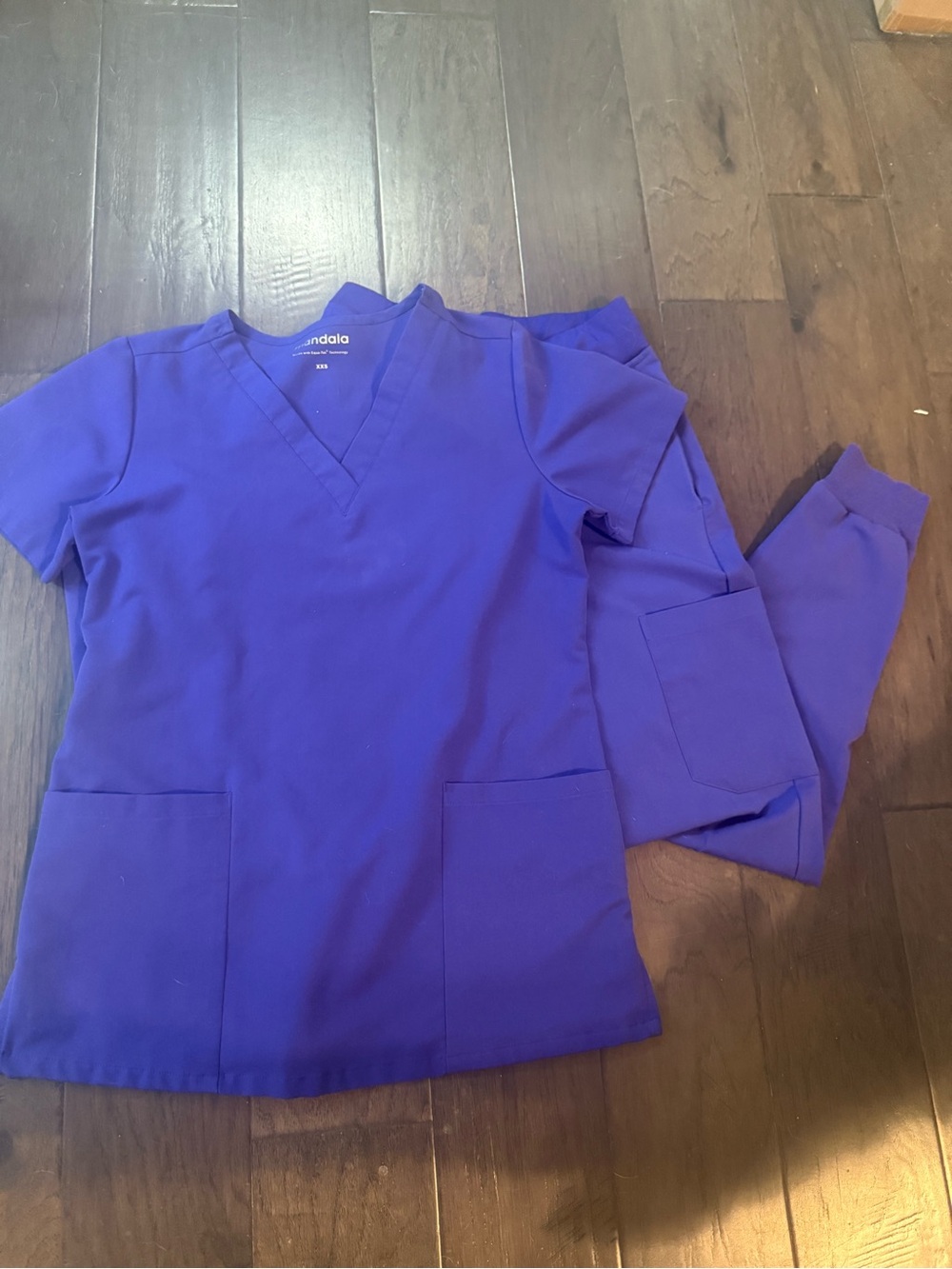 Mandala Purple V-Neck Scrub Set